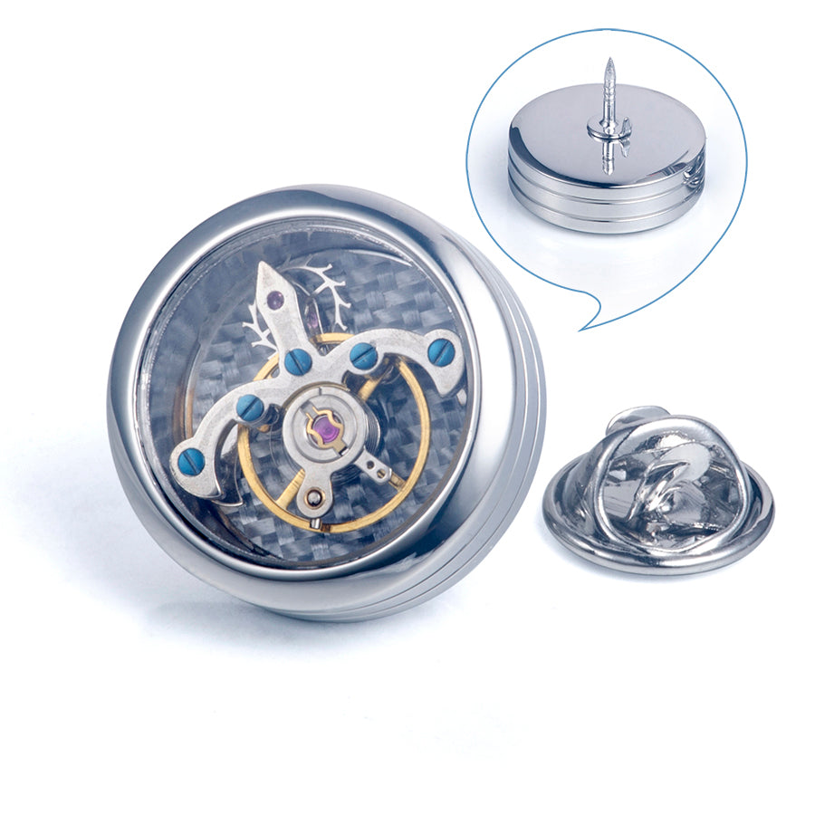 Tourbillon Cufflinks Movement Gear Cufflinks-Small cufflinks with moving movement