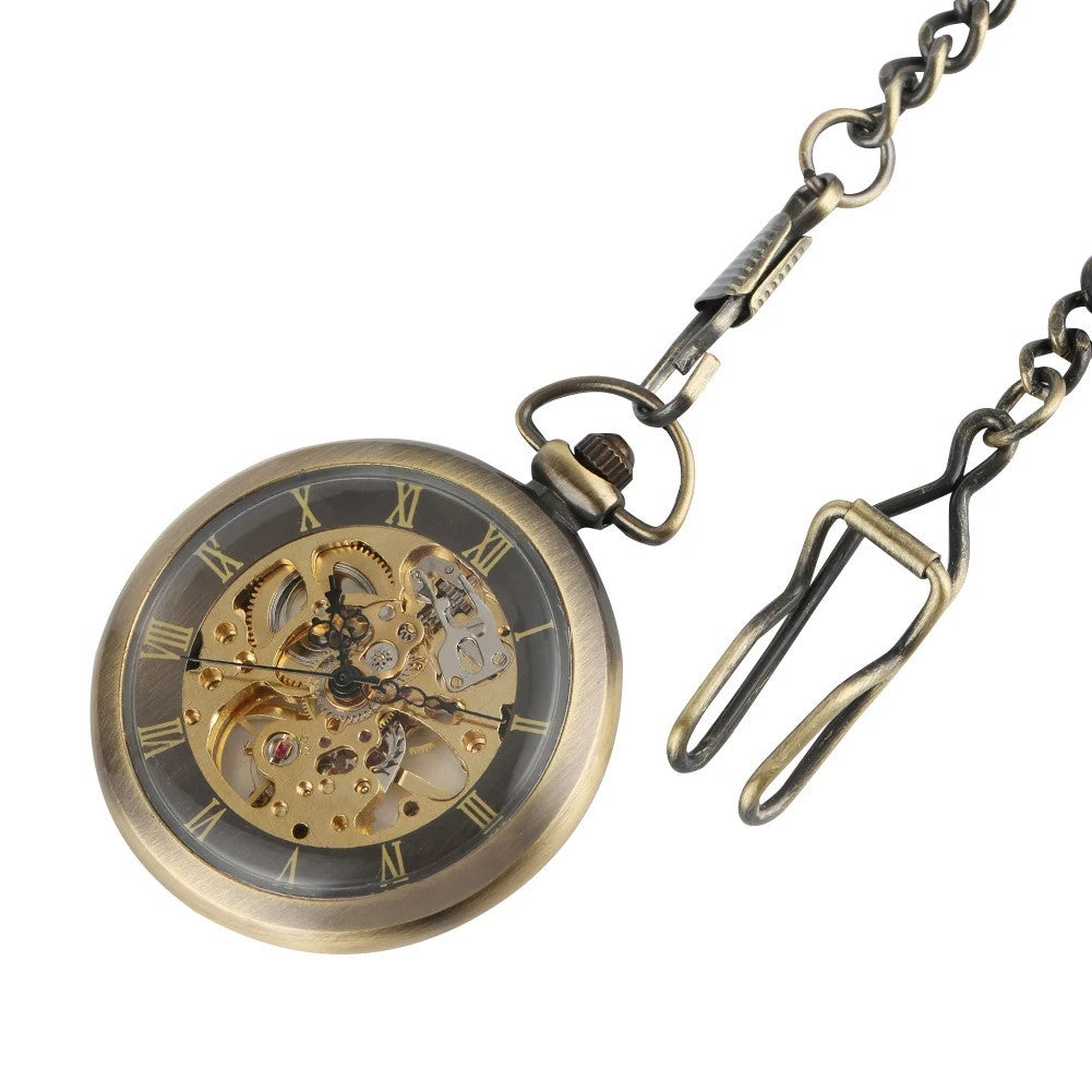 Royal Bronze Skeleton Pocket Watch