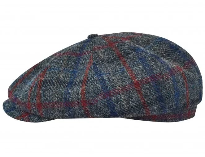 PEAKED CAPS SHELBY - HARRIS TWEED Genuine Scottish Harris Tweed 8 Panels Man Cap