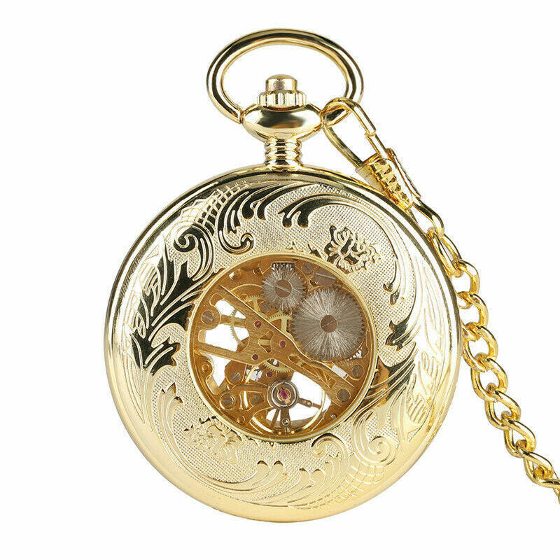 Golden Oasis - Vintage Magnifier Arabic Mechanical Pocket Watch
