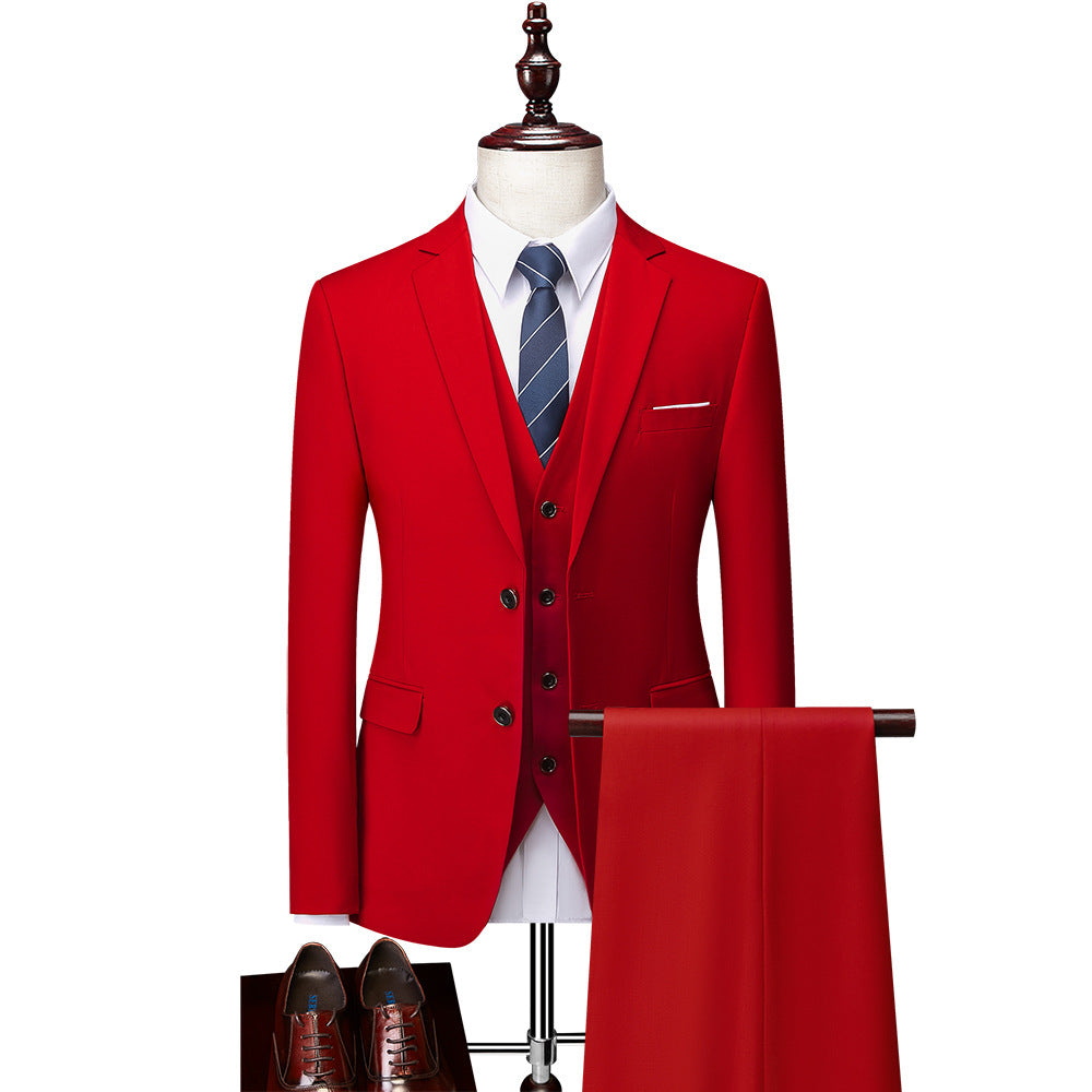 TIME-FASHION Premium Exclusive Design Three-Piece Suit
