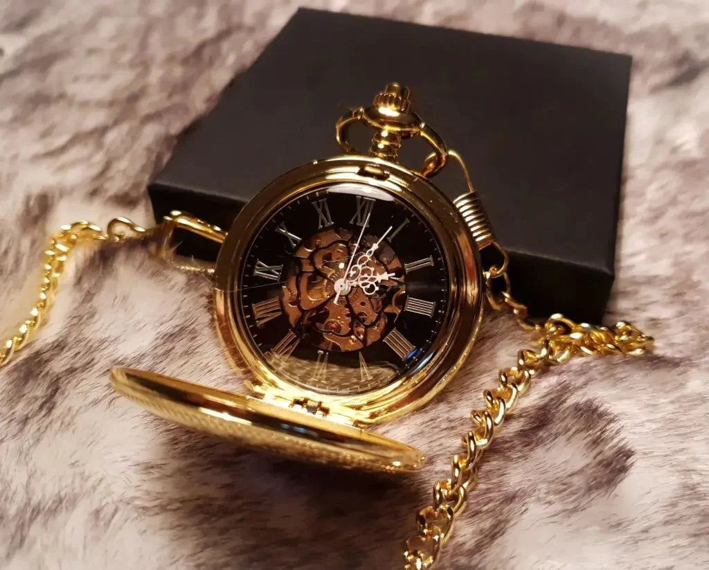 Savonnette Gold Double Cover Gusset Skeleton Pocket Watch