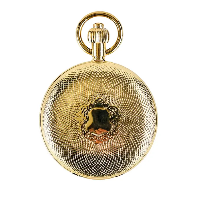 Classic Double-Open Tourbillon Manual Pocket Watch – Vintage Brass Enamel Mechanical Timepiece