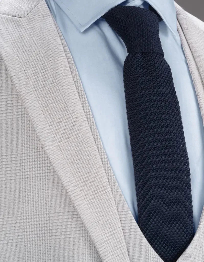 White Checkered 3-Piece Suit for Men – Elegant Wedding & Party Outfit