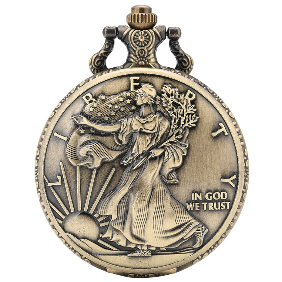 Antique Pocket Watchpl In God We Trust