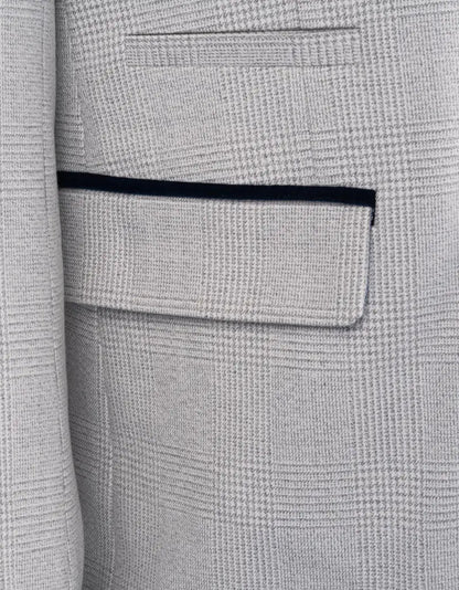 White Checkered 3-Piece Suit for Men – Elegant Wedding & Party Outfit