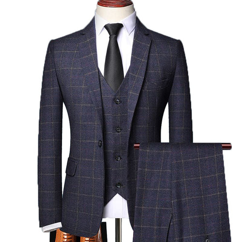 Shelby Style Men's Three-Piece Formal Suit - Blazer, Vest & Trousers