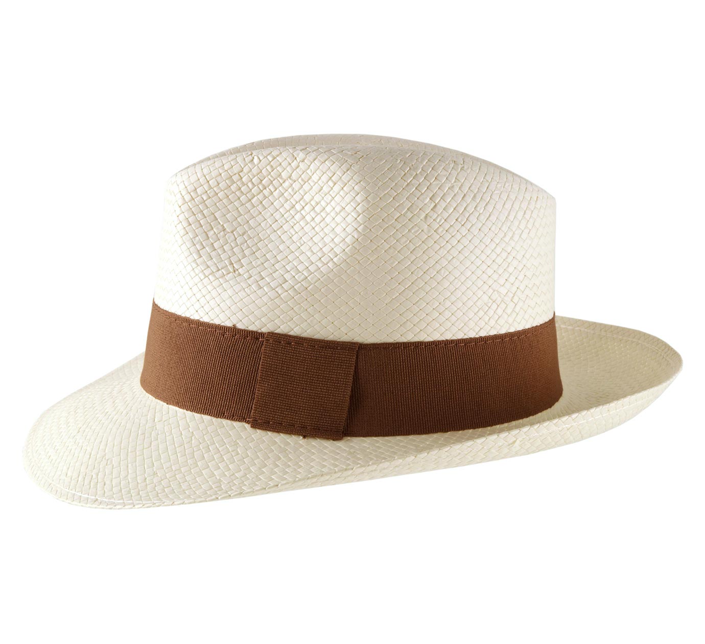 Chapeau Panama Classique Fait Main en Paille Large de 5 mm - Naturel
