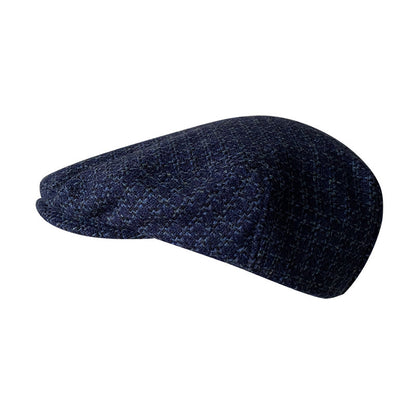 THE PEAKED Marl Flat Hat Barbour-Harris Tweed
