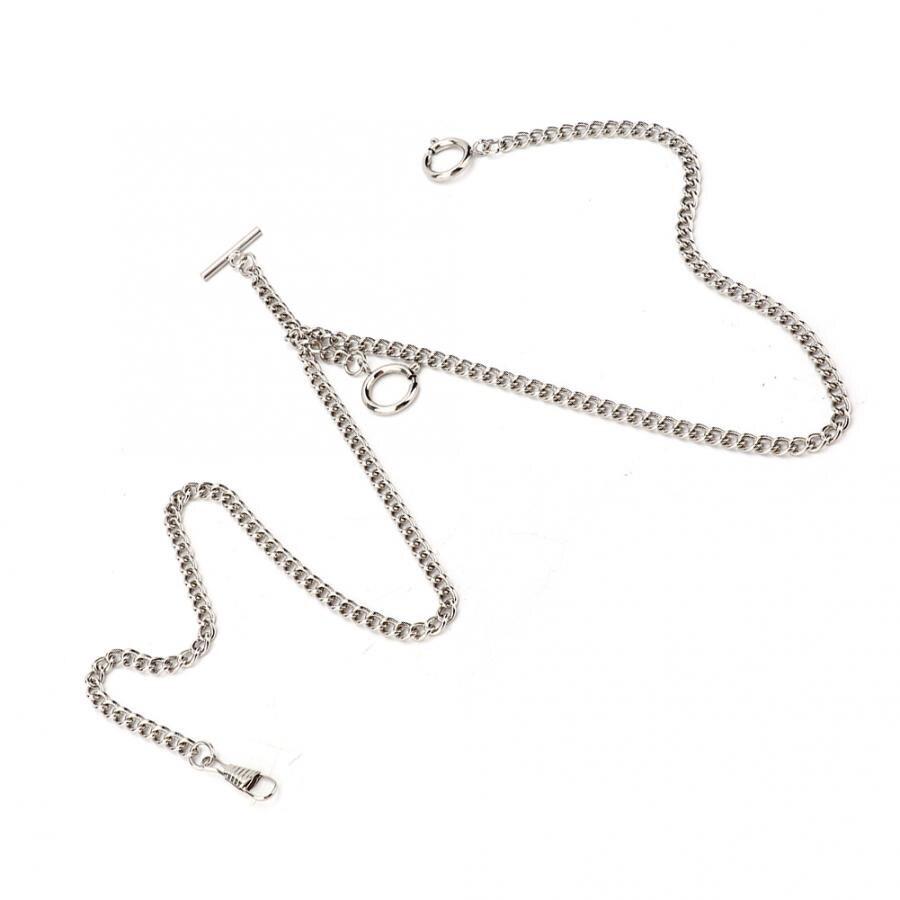 Double Albert Pocket Watch Chain Silver