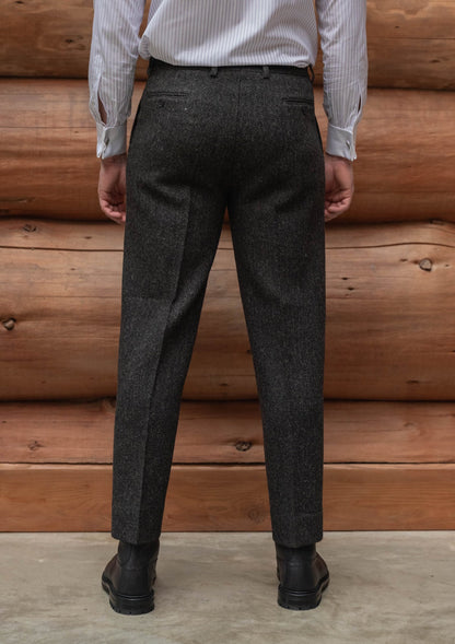Authentic Scottish tweed Classic Trouser - Charcoal Herringbone