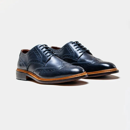 Premium Navy Oxford Dress Shoes – Merton Wingtip Brogues for Formal & Wedding Style