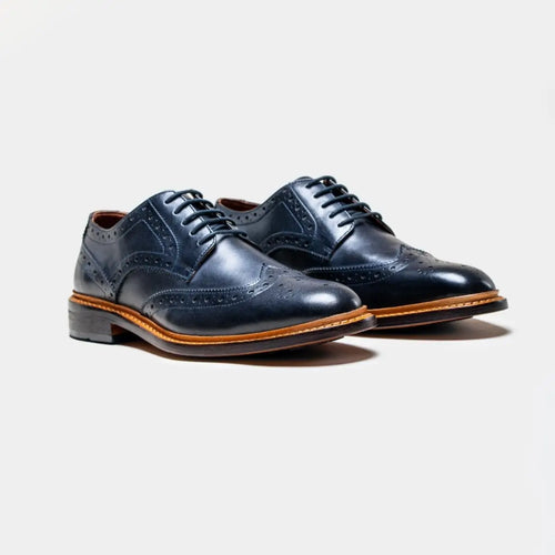 Premium Navy Oxford Dress Shoes – Merton Wingtip Brogues for Formal & Wedding Style
