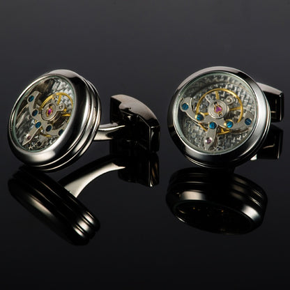 Tourbillon Cufflinks Movement Gear Cufflinks-Small cufflinks with moving movement