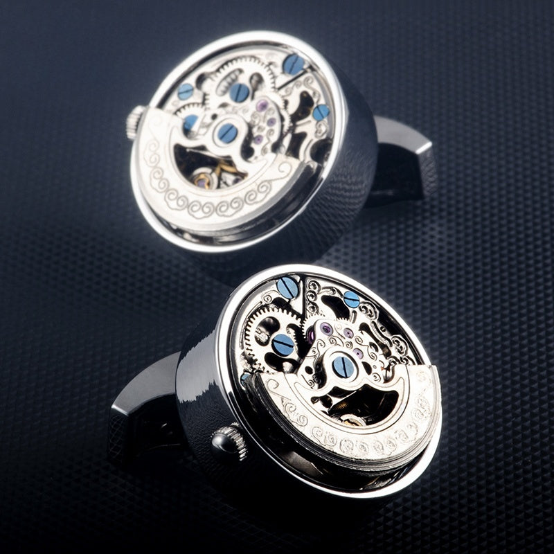 Automatic Gear-Rotating Movement Cufflinks