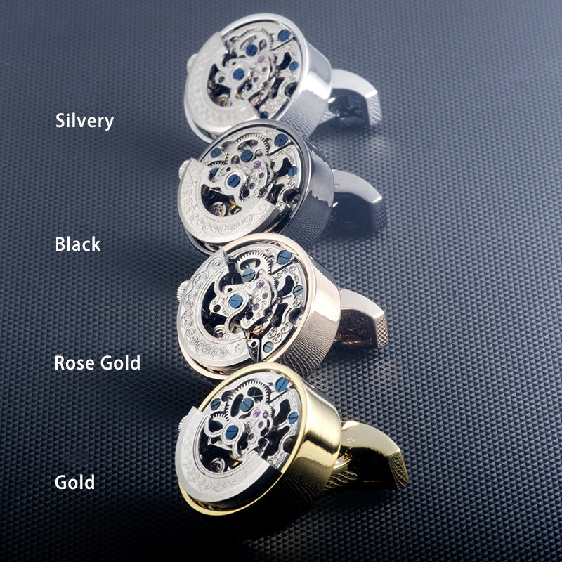 Automatic Gear-Rotating Movement Cufflinks