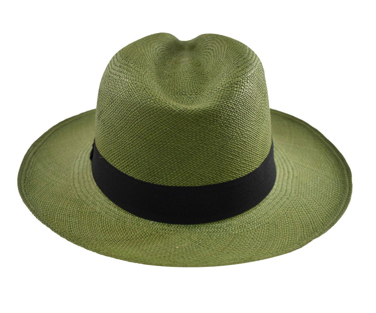 Advanced Original Panama Hat-Verde Oscuro Toquilla Straw | Brown Band-Handwoven in Ecuador(HatBox Included)