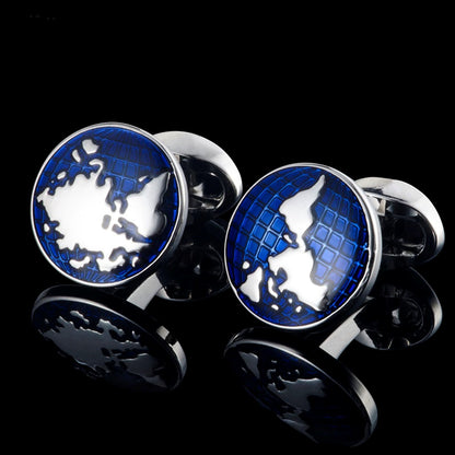 Vintage Parchment Map Gilded Brass Cufflinks