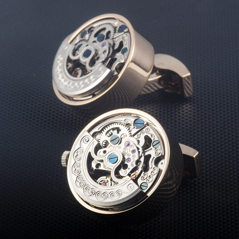 Automatic Gear-Rotating Movement Cufflinks