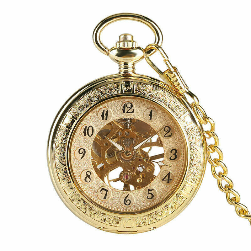 Golden Oasis - Vintage Magnifier Arabic Mechanical Pocket Watch