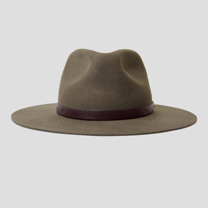 Élégant chapeau fedora en feutre pour homme – Olive foncée