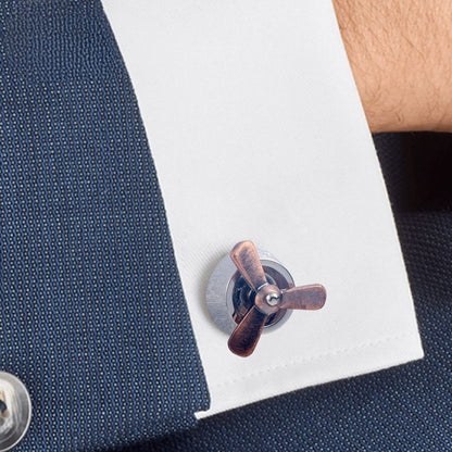 3D Rotating Propeller Metal Cufflinks