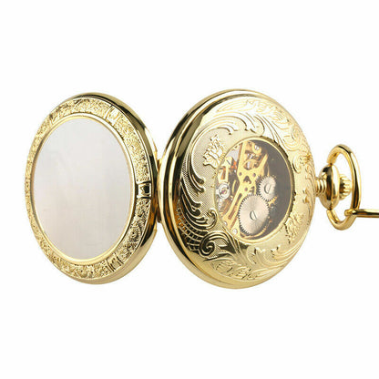 Golden Oasis - Vintage Magnifier Arabic Mechanical Pocket Watch