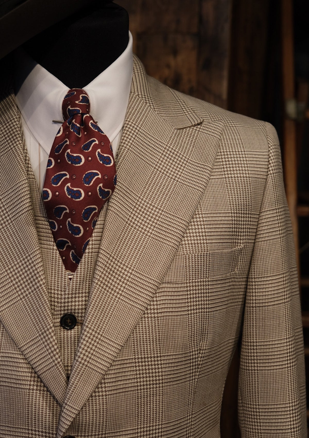 Sand Prince of Wales Check Waistcoat – Brockman Collection