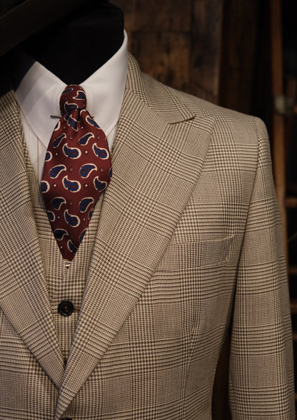 Sand Prince of Wales Check Waistcoat – Brockman Collection