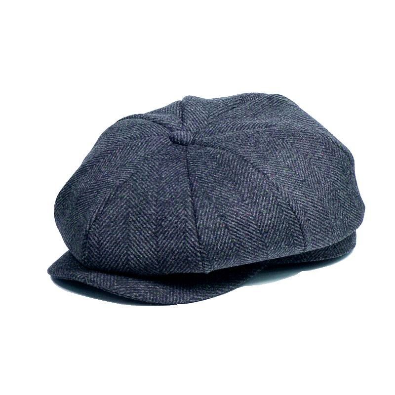 Schiebermütze Wolle Britischer Stil Vintage Flat Cap