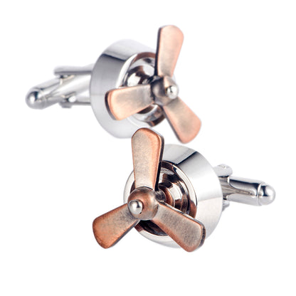 3D Rotating Propeller Metal Cufflinks