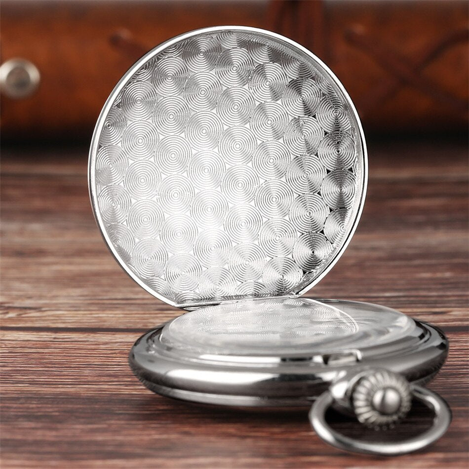 "To My Grandson I Love You" Golden Case White Dial Quartz Necklace Chain Pendant Pocket Watch