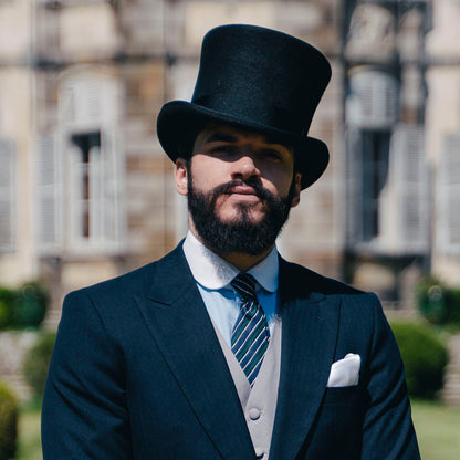 Abraham Lincoln Victorian High-Crowned Wool Top Hat - Black