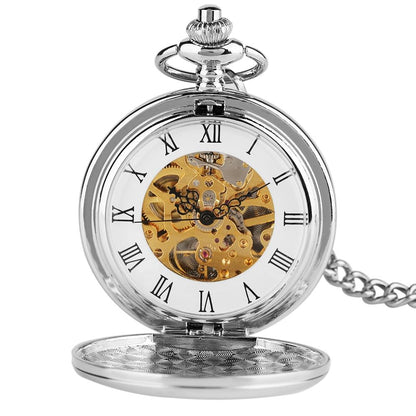 Royal Mechanical Silver Double Hunter Pocket Watch