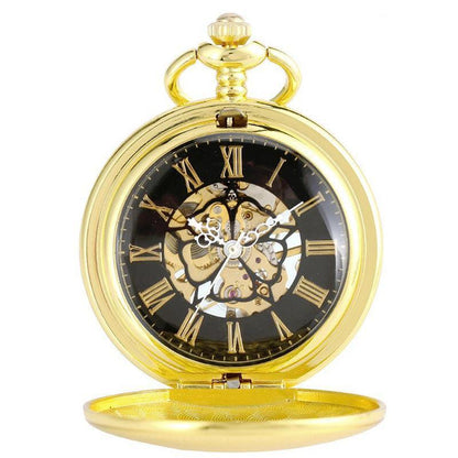 Savonnette Gold Double Cover Gusset Skeleton Pocket Watch