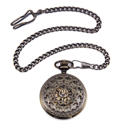 Vermilion Bronze - Skeletonized Roman Numeral Pocket Watch