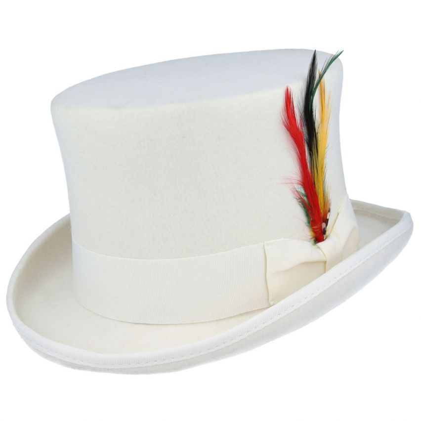 Abraham Lincoln Victorian High-Crowned Wool Top Hat - Black