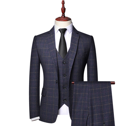 Shelby Style Men's Three-Piece Formal Suit - Blazer, Vest & Trousers