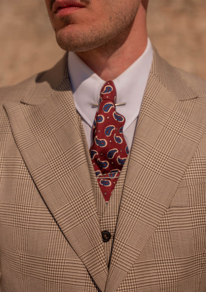 Sand Prince of Wales Check Waistcoat – Brockman Collection