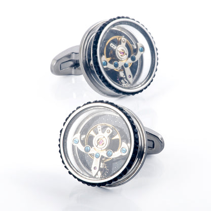Automatic Gear-Rotating Movement Cufflinks