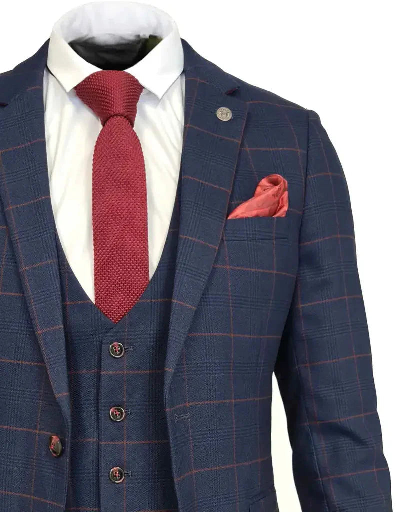 Navy Blue 3-Piece Suit for Men – Classic Formal Wedding & Business Attire