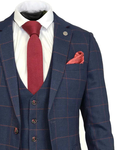 Navy Blue 3-Piece Suit for Men – Classic Formal Wedding & Business Attire
