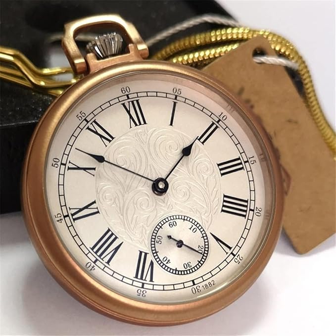 Royal Copperware London 1882 Antique Mechanical Pocket Watch Diamond-bearing Mechanical Movement with Ruby Jewels