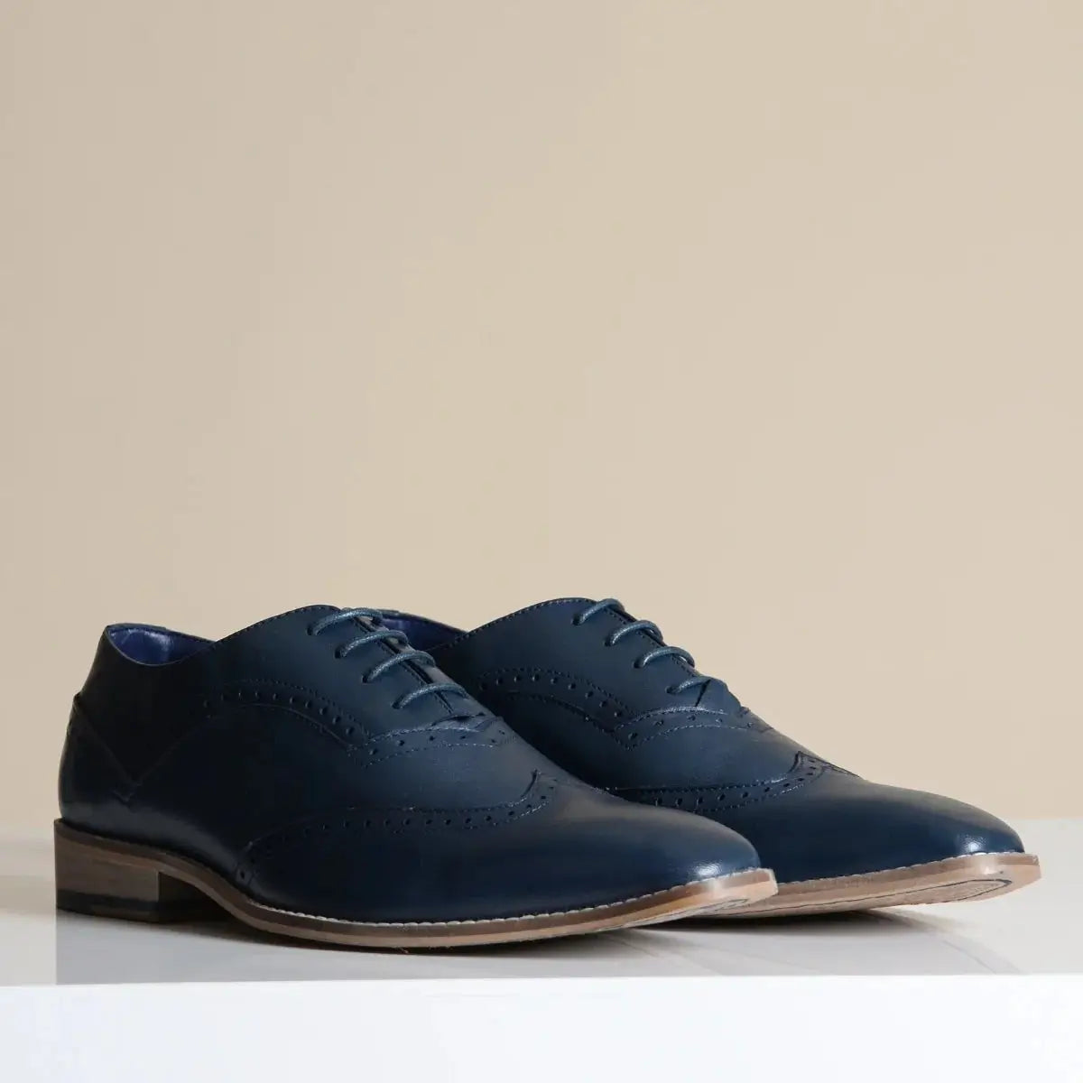 Elegant Navy Wingtip Dress Shoes for Weddings & Office – Marc Darcy Dawson
