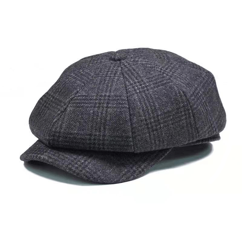 Schiebermütze Wolle Britischer Stil Vintage Flat Cap