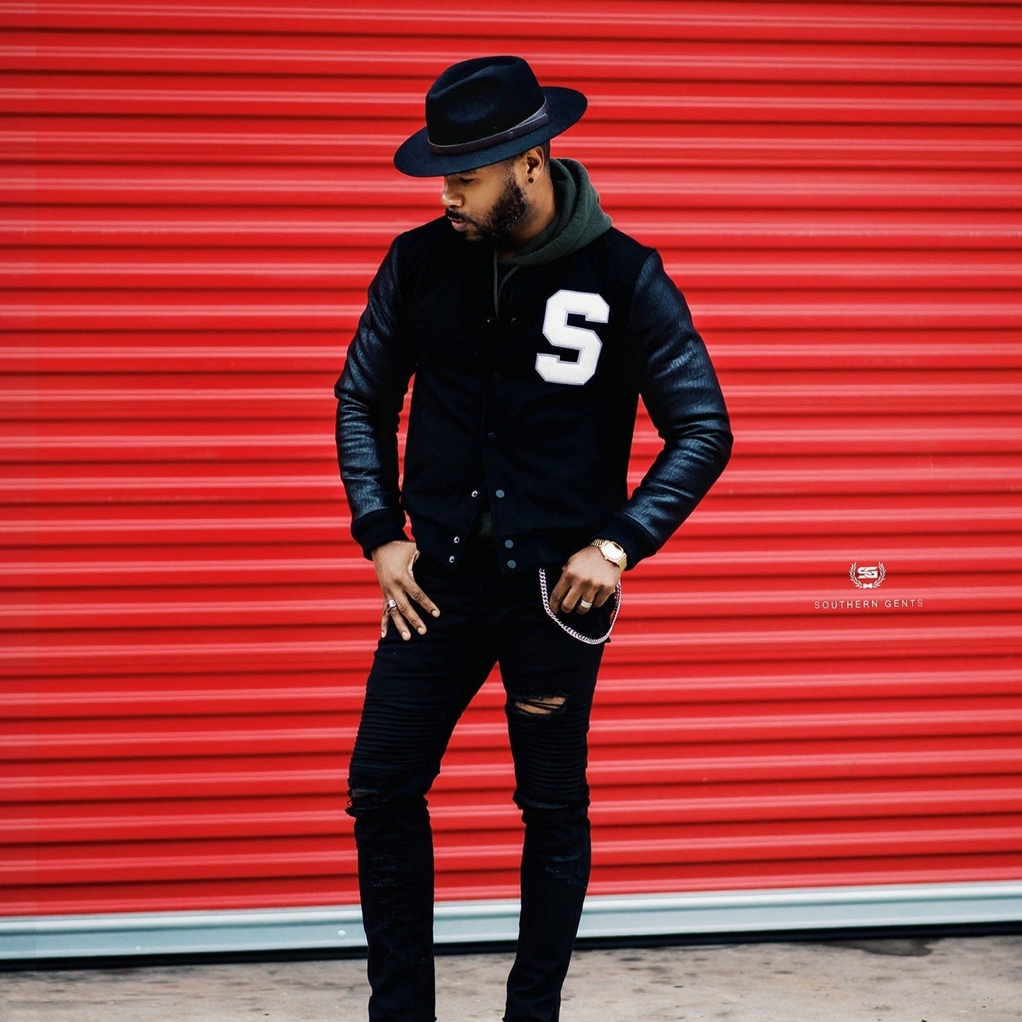 Élégant chapeau fedora en feutre pour homme – Olive foncée