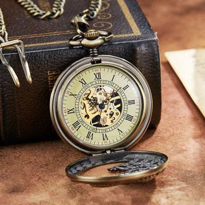 Vintage Bronze Dragon Mechanical Pocket Watch