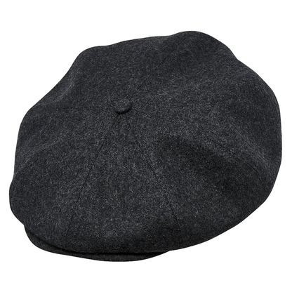 Genuine Scottish Harris Tweed 8 Panels Man Cap Black Grey