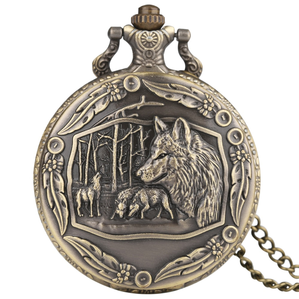 Pocket Watch Wolf Design