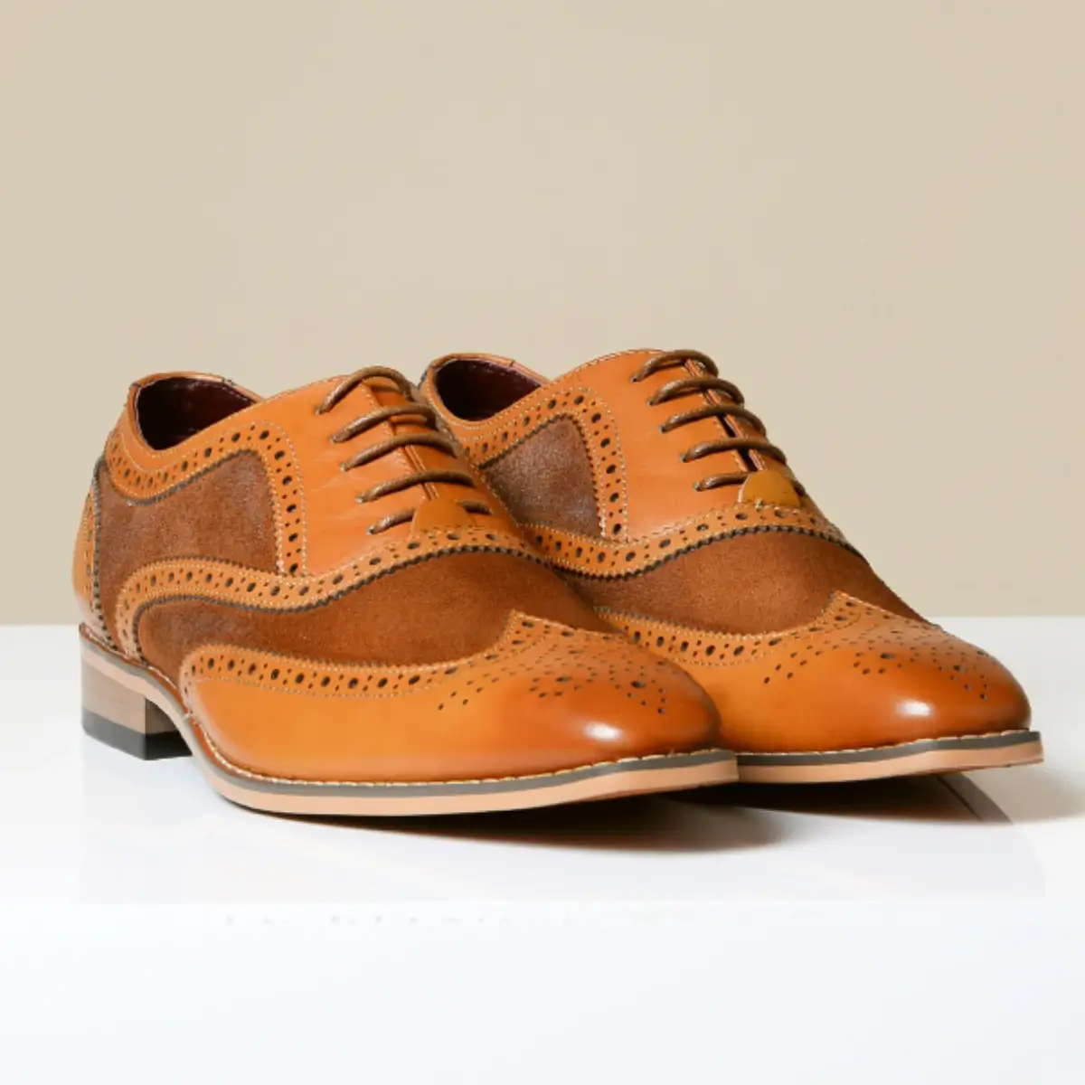 Elegant Men’s Wingtip Brogues – Bradley Brown Leather Oxford Shoes by Marc Darcy